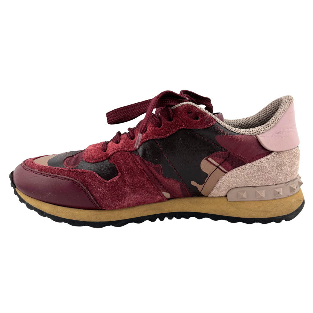 Valentino Burgundy Camo Sneakers, 38