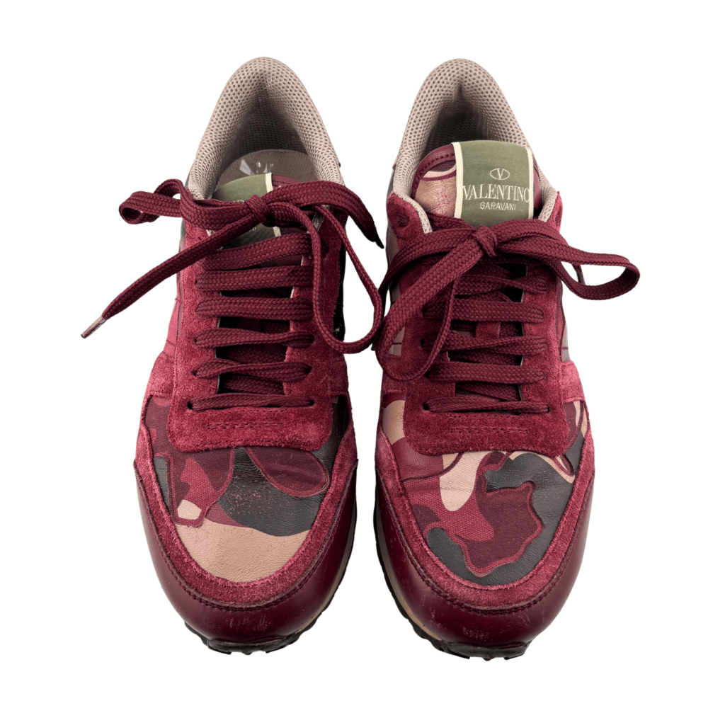 Valentino Burgundy Camo Sneakers, 38