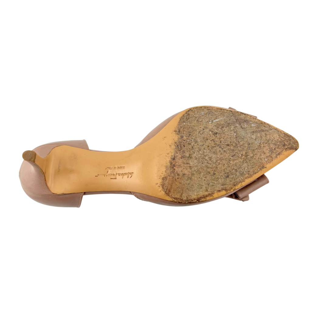 Ferragamo Nude Bow Kitten Heel, 5
