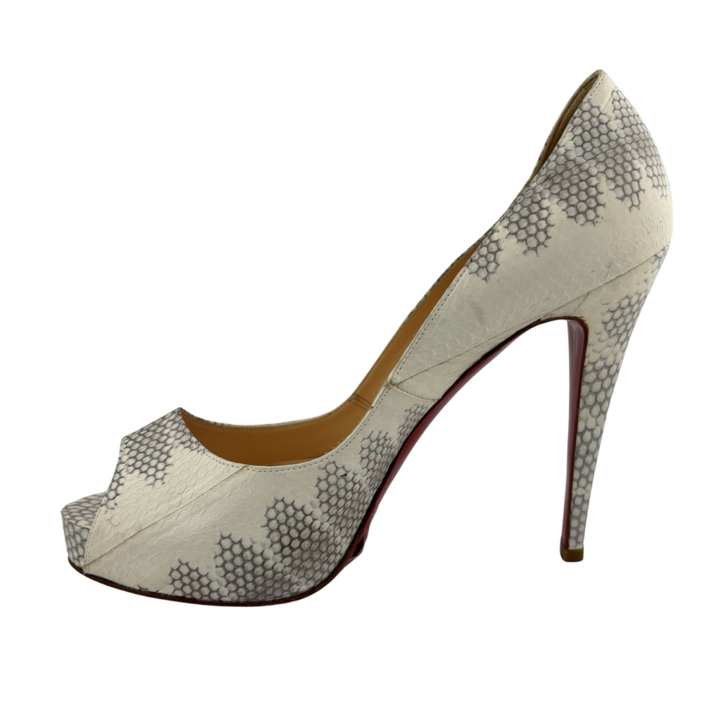 Christian Louboutin Snakeskin New Very Prive Pumps, 39