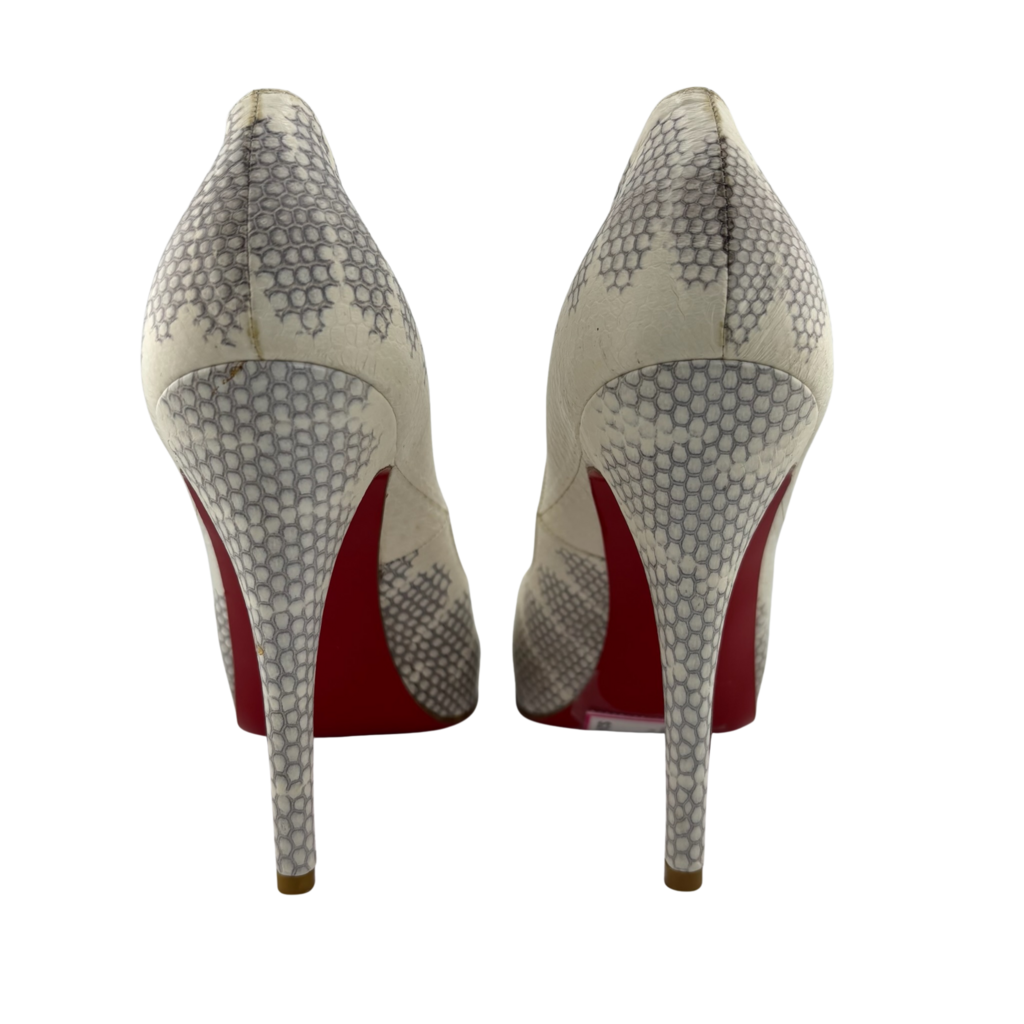 Christian Louboutin Snakeskin New Very Prive Pumps, 39