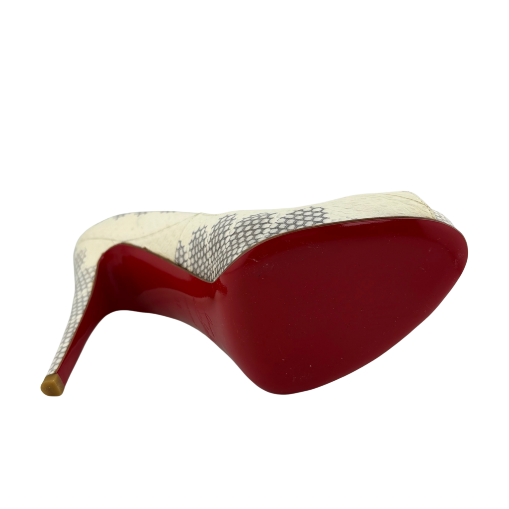 Christian Louboutin Snakeskin New Very Prive Pumps, 39