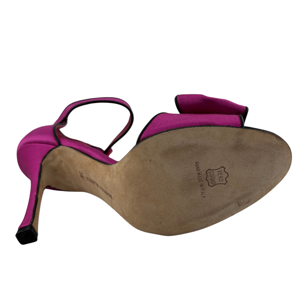 Manolo Blahnik Pink Satin Bow Heel, 39