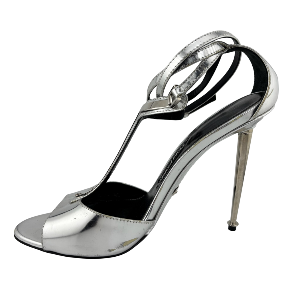 Tom Ford Metallic Heel Sandals, 39.5