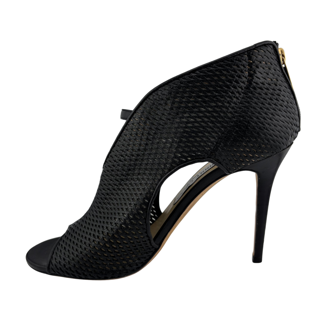 Jimmy Choo Black Leather Perforated Pump, 39