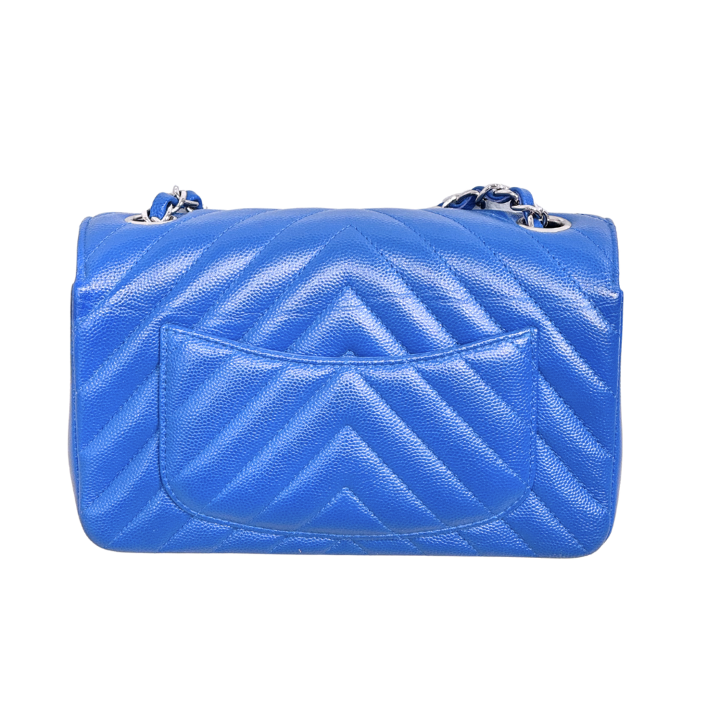 Chanel Royal Blue Chevron Caviar Mini