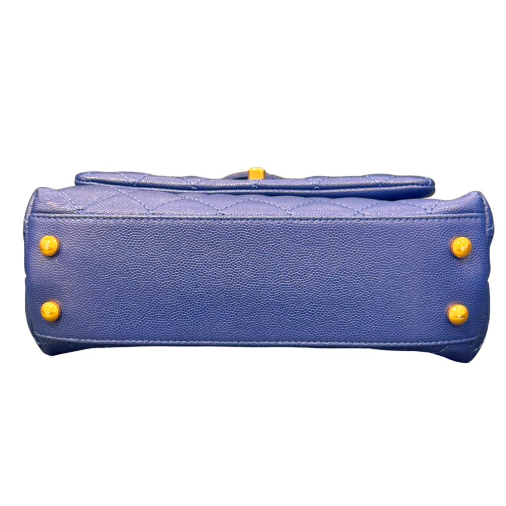 Chanel Navy Caviar Coco Top Handle Mini