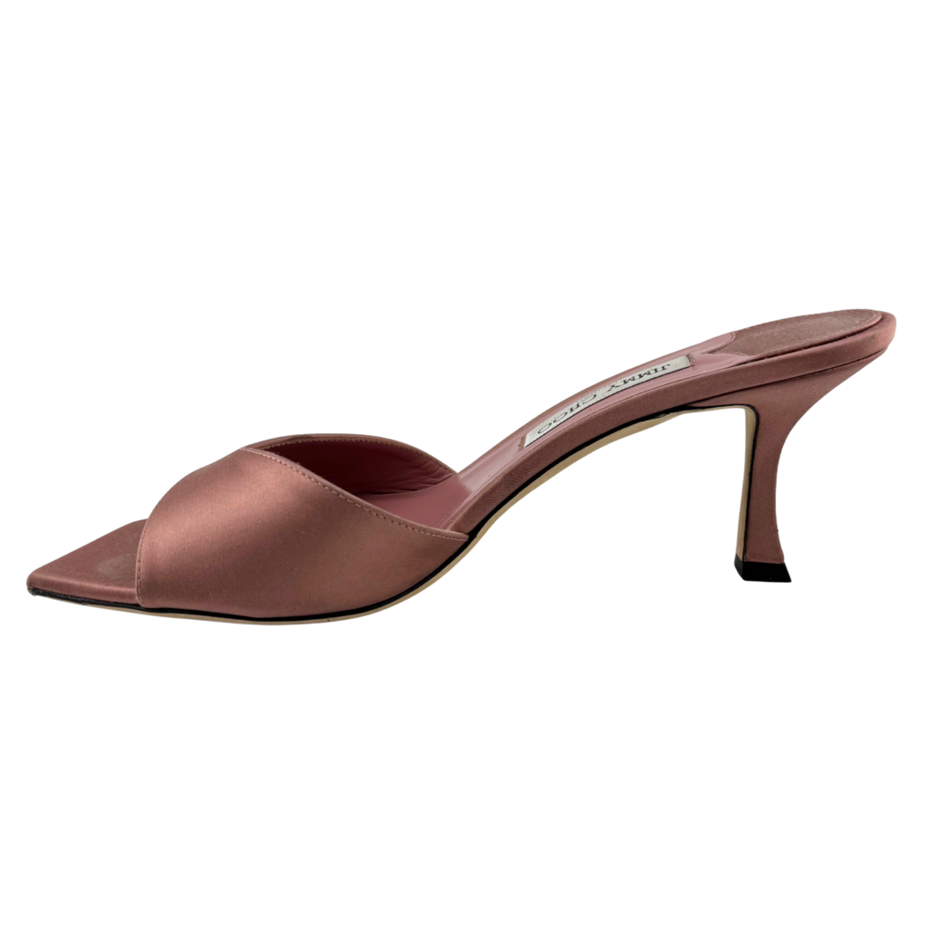 Jimmy Choo Pink Satin Mule Heel Sandal, 40