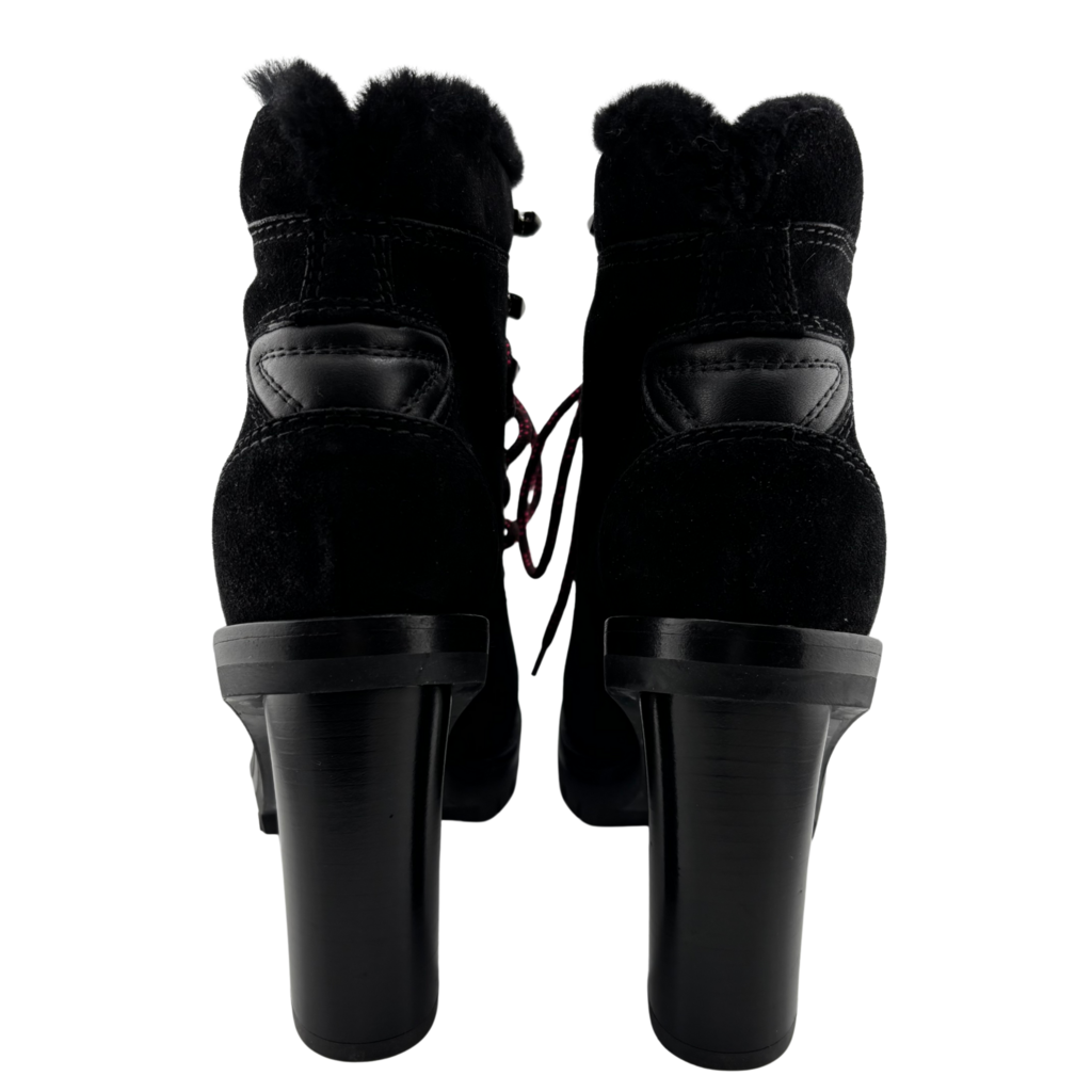 Valentino Black Shearling Boots, 39.5