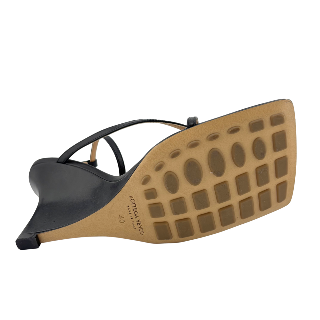 Bottega Veneta Black Wedge Heel Sandal, 40