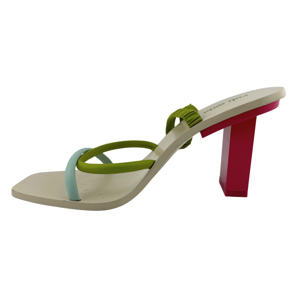 Cult Gaia Hibiscus Multicolor Strap Kaia Heel Sandal, 39