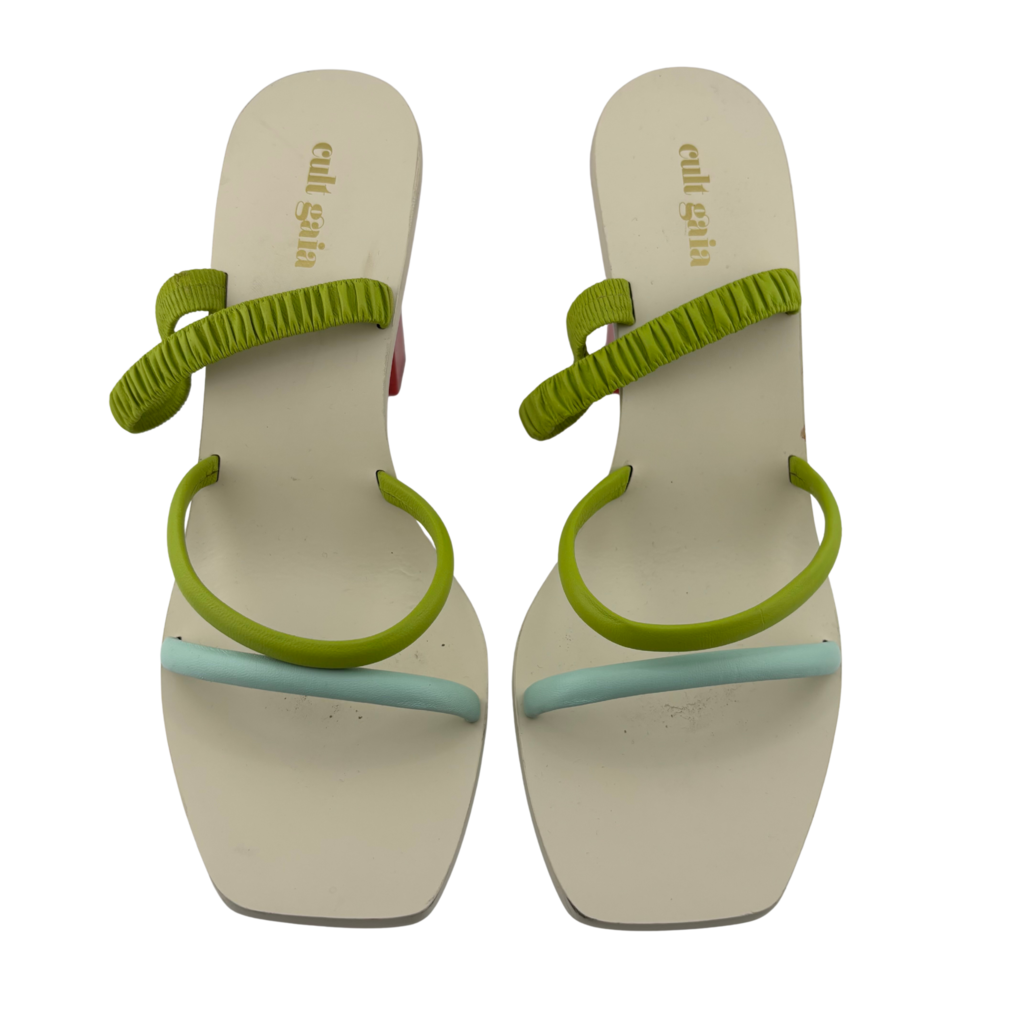 Cult Gaia Hibiscus Multicolor Strap Kaia Heel Sandal, 39