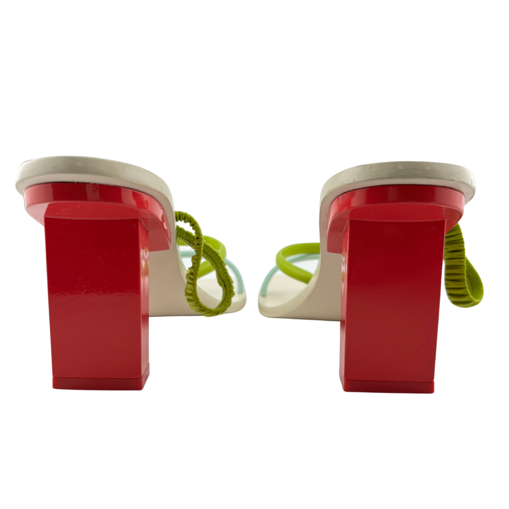 Cult Gaia Hibiscus Multicolor Strap Kaia Heel Sandal, 39