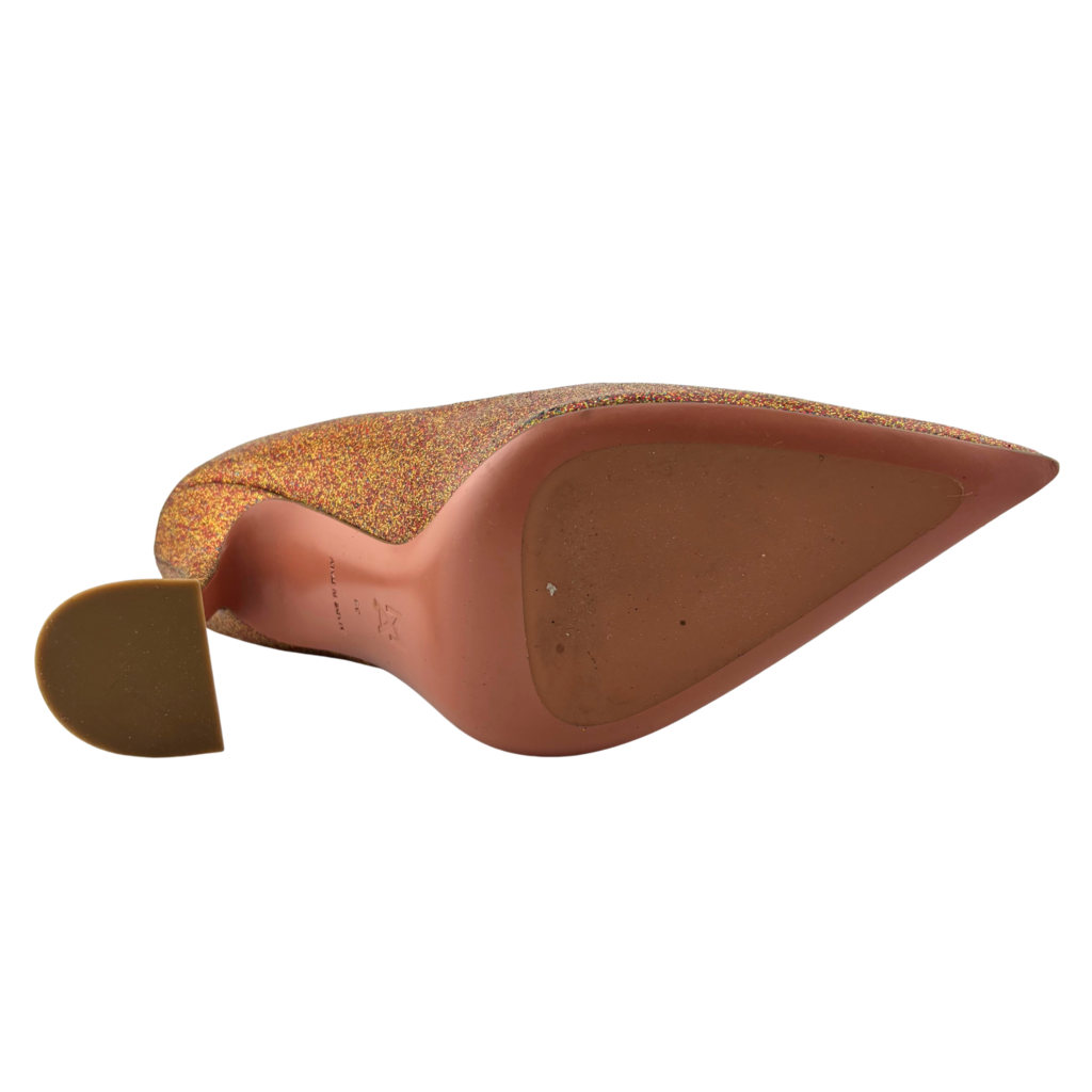 Amina Muaddi Multicolor Glitter Ami Heels, 38