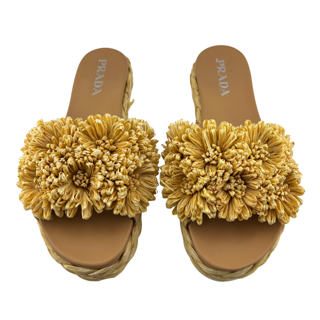 Prada Raffia Sandal, 39
