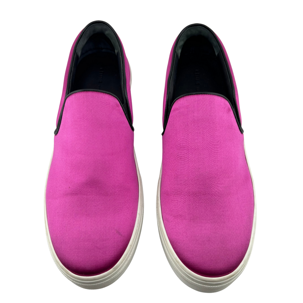 Celine Pink Satin Slip On Sneakers, 40