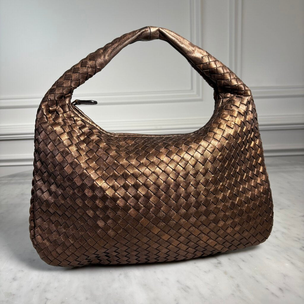 Bronze Intrecciato Hobo Bag