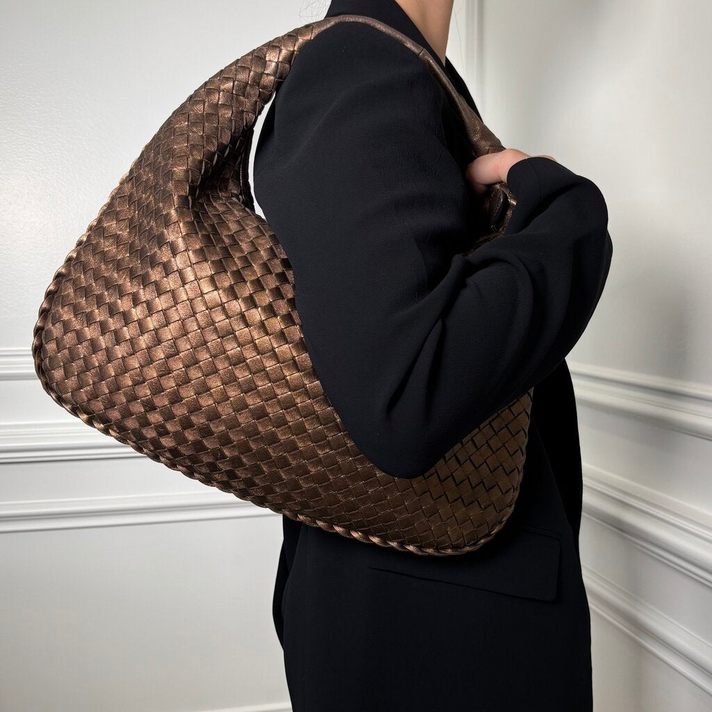 Bronze Intrecciato Hobo Bag