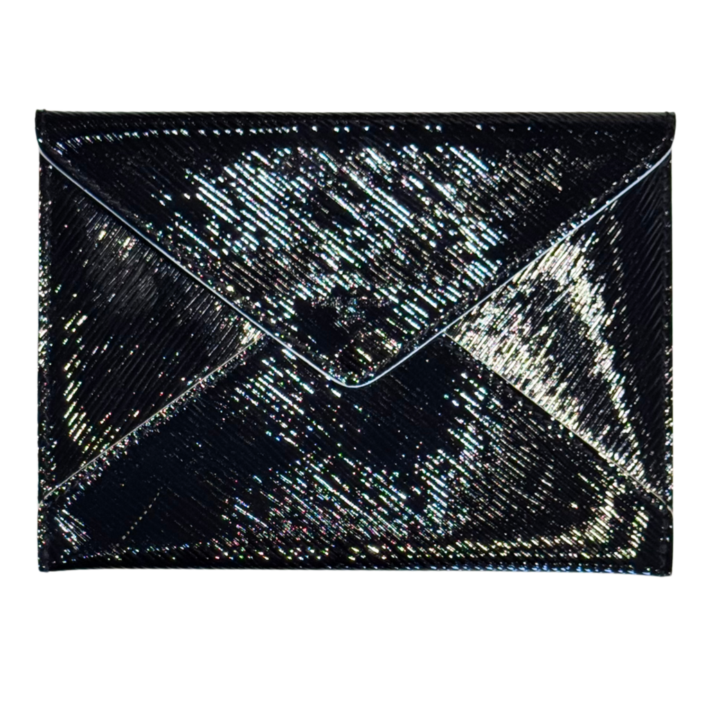Louis Vuitton Black Patent Epi Leather Envelope Clutch