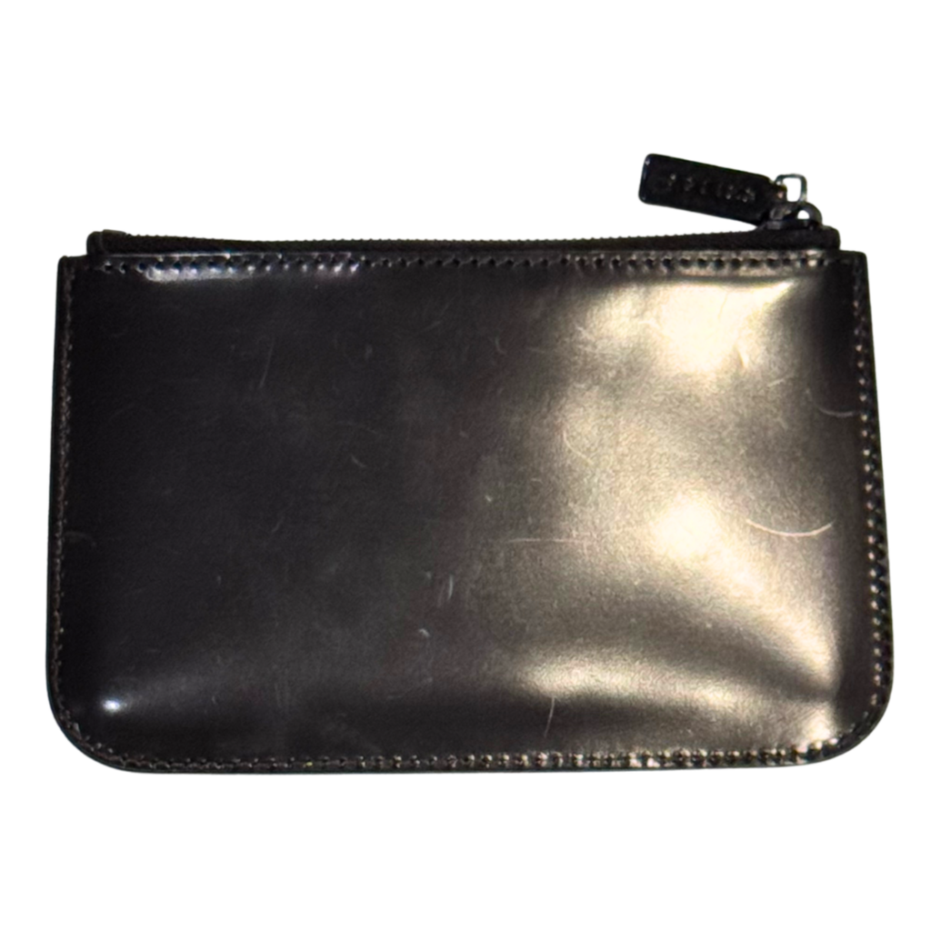 Celine Black Patent White Fur Coin Purse