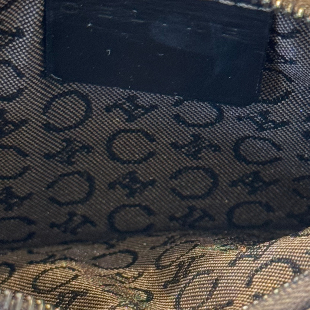 Celine Black Patent White Fur Coin Purse