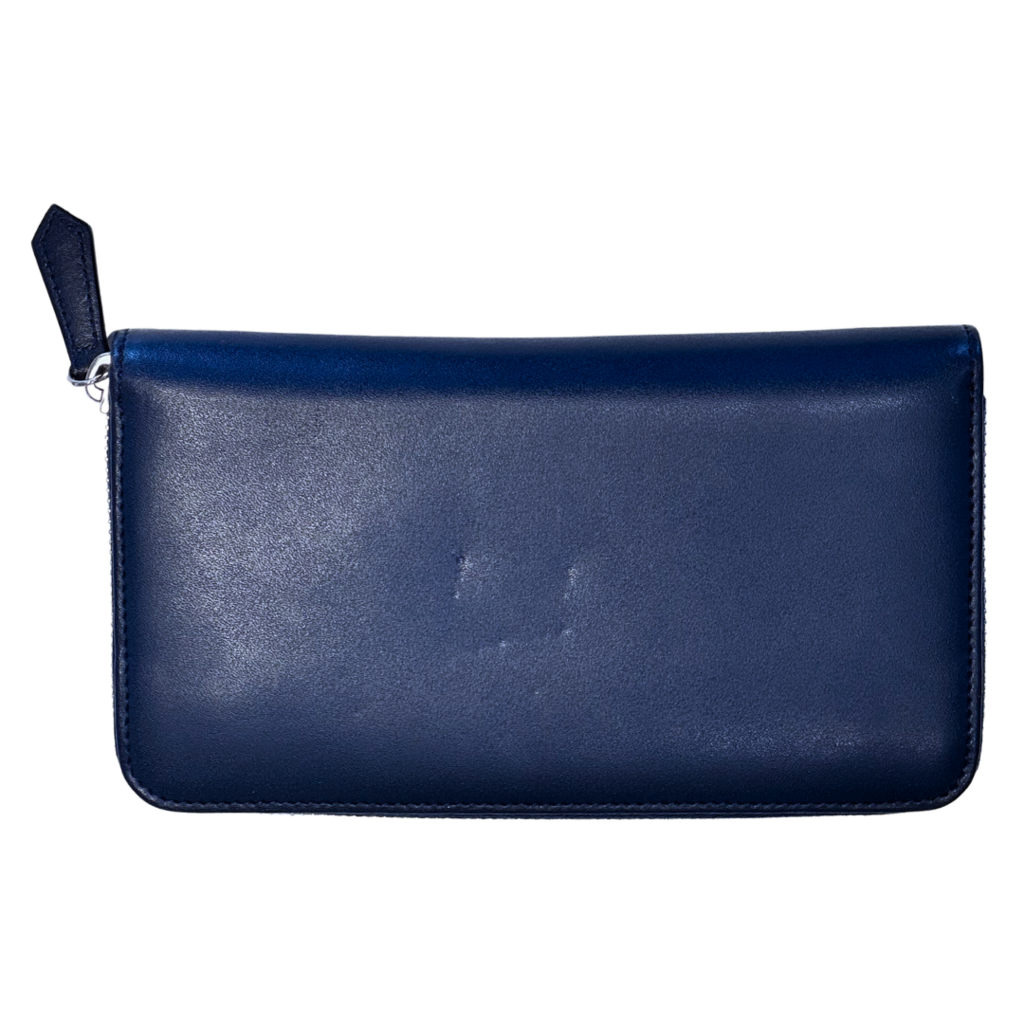 Fendi Navy Leather By the Way Continental Zip Wallet