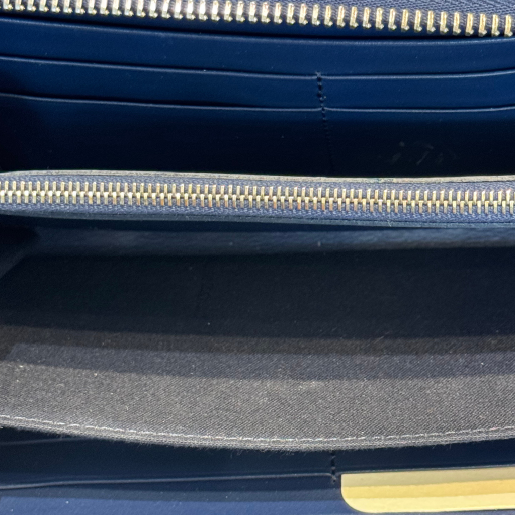 Fendi Navy Leather By the Way Continental Zip Wallet