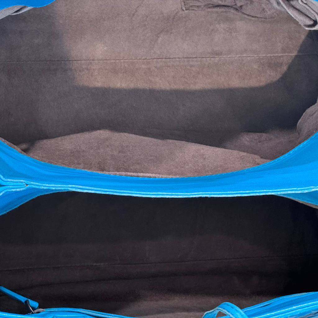 Bottega Veneta Blue Intreciatto Top Handle Bag