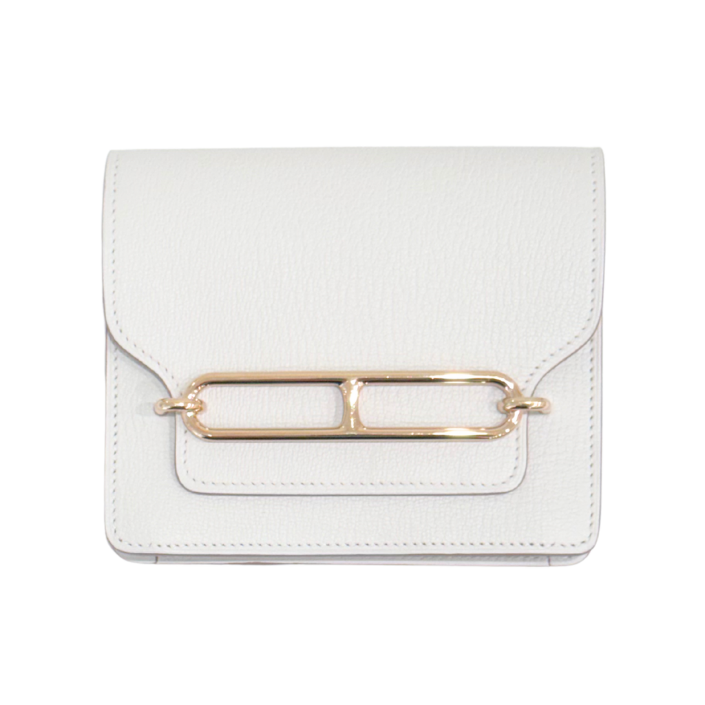 Hermès White Roulis Slim Wallet