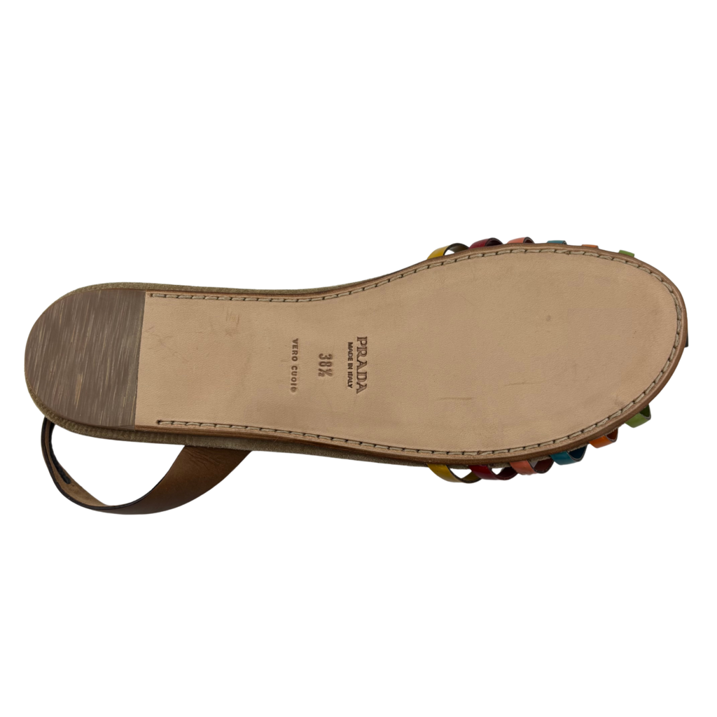 Prada Multicolor Slingback Sandal, 38.5