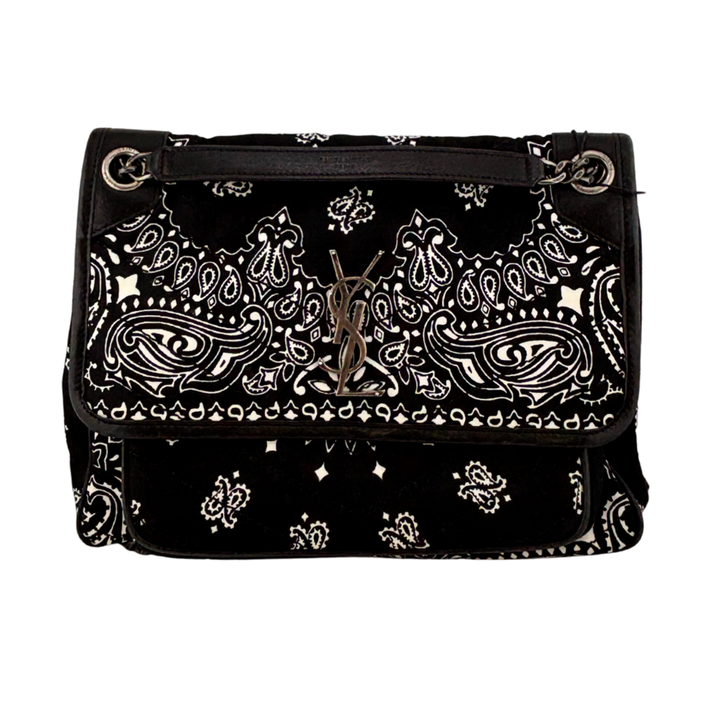 Black/White Niki Bandana Monogram Shoulder Bag (2290)