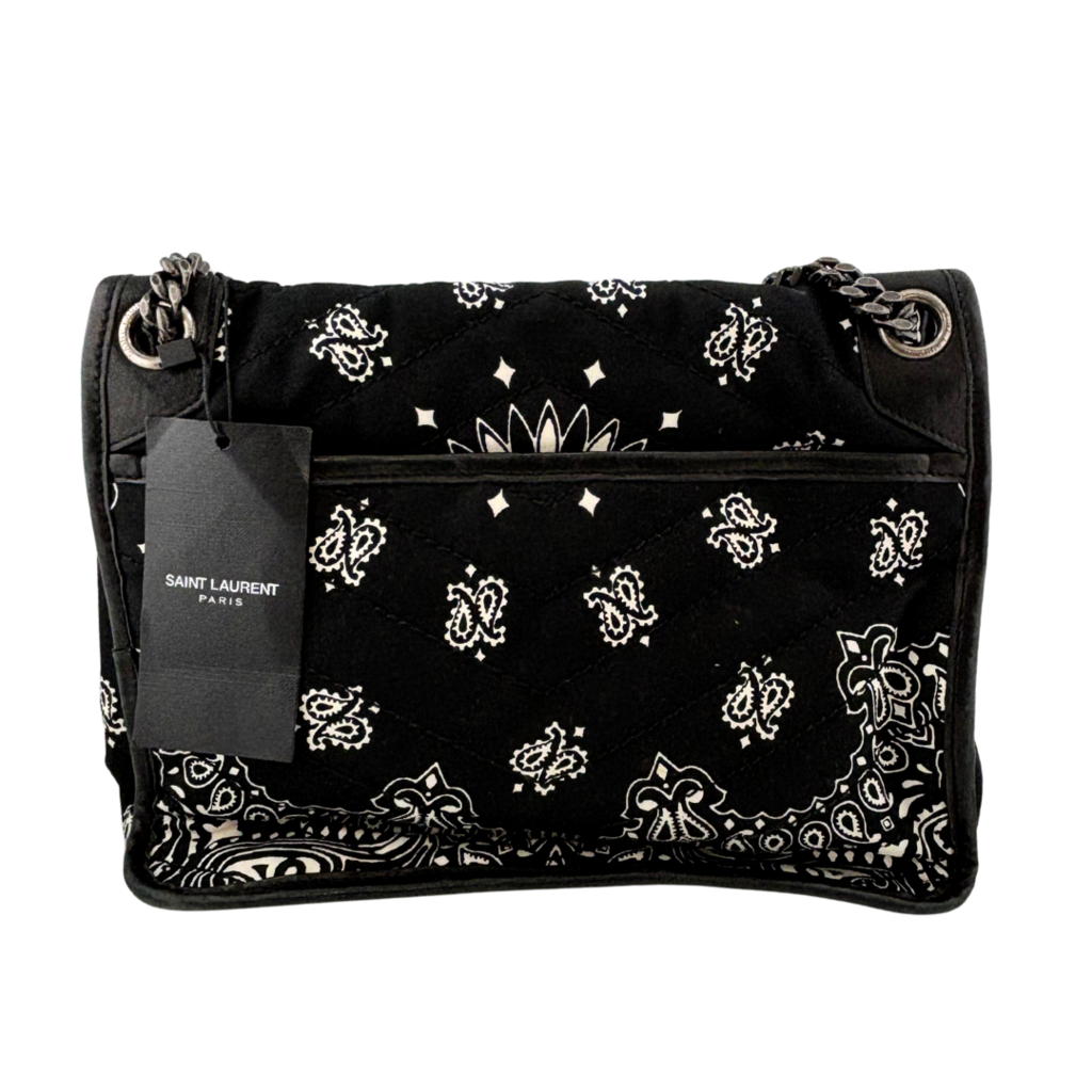 Black/White Niki Bandana Monogram Shoulder Bag (2290)