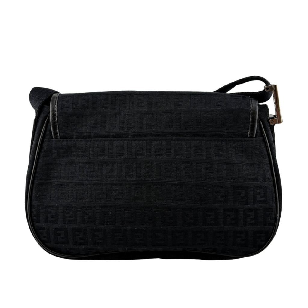 Black Zucchino Saddle Flap Crossbody Bag