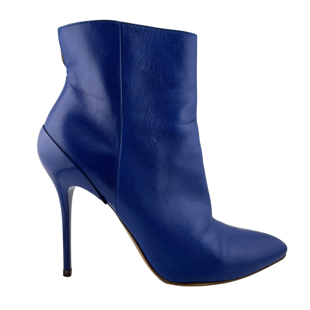 Maison Margiela Blue Leather Heel Ankle Boots, 40
