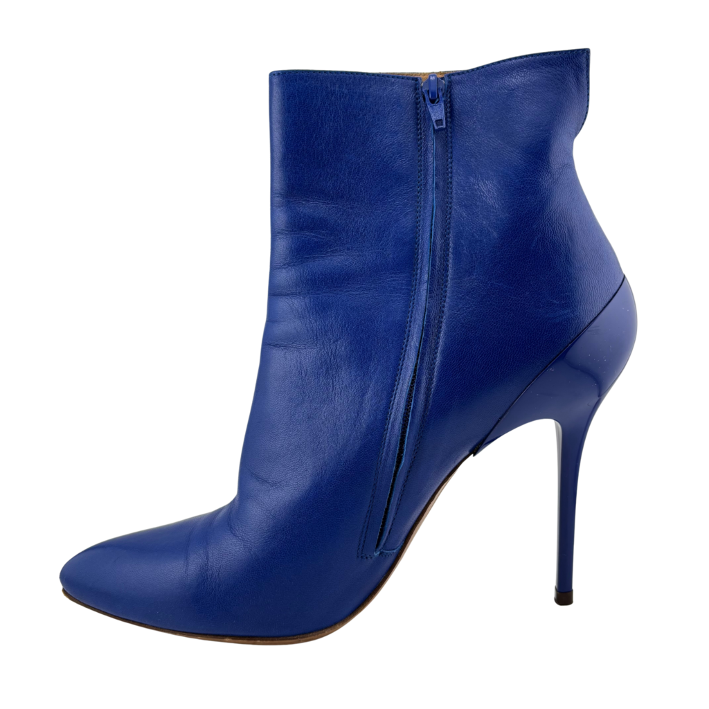 Maison Margiela Blue Leather Heel Ankle Boots, 40