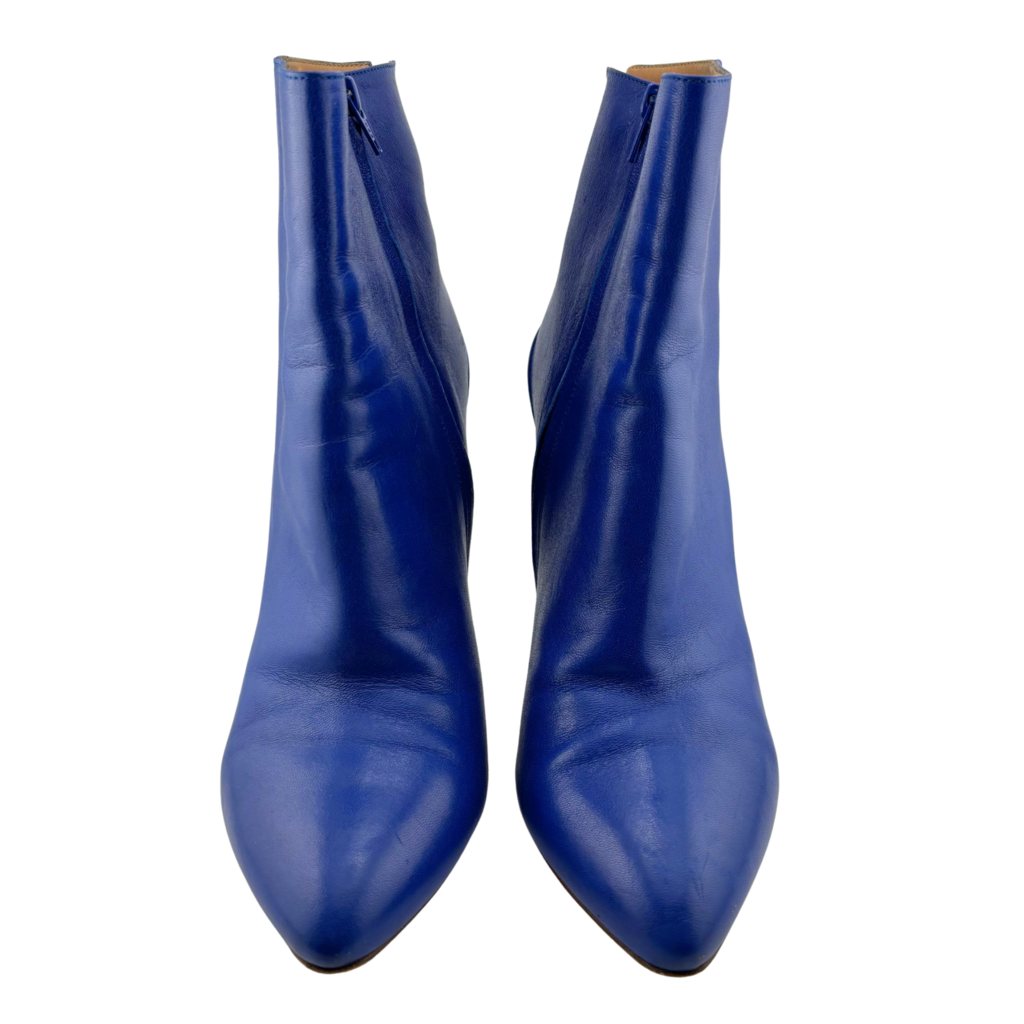 Maison Margiela Blue Leather Heel Ankle Boots, 40