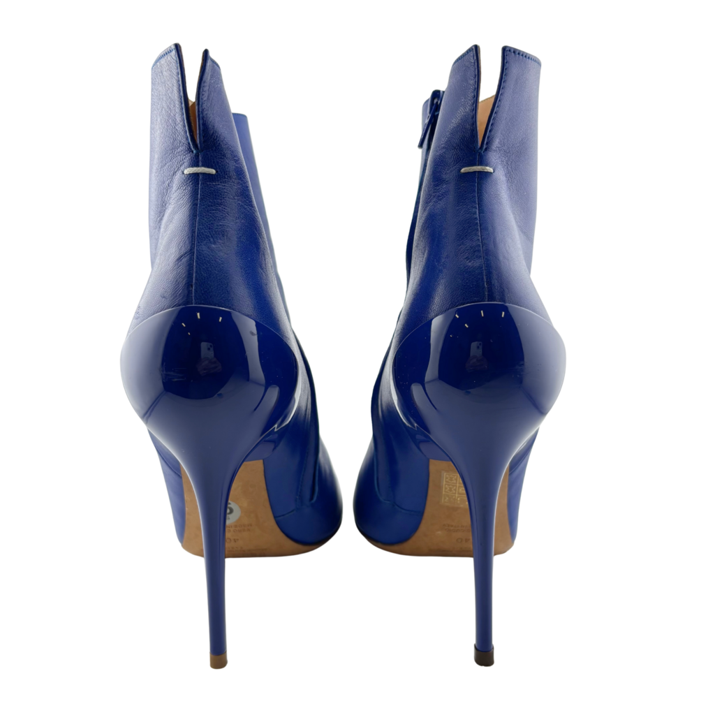Maison Margiela Blue Leather Heel Ankle Boots, 40