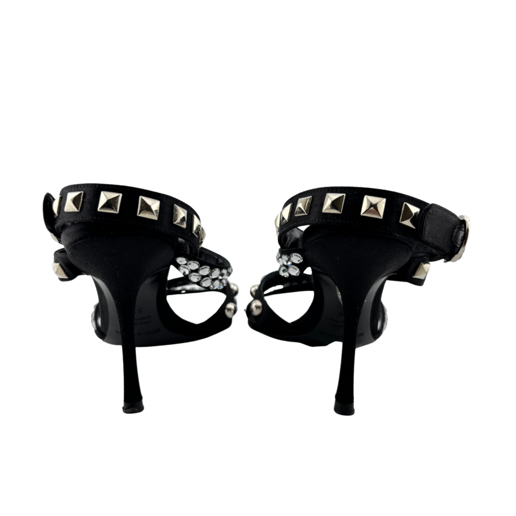 Dolce & Gabbana Black Embellished Strappy Heel, 35