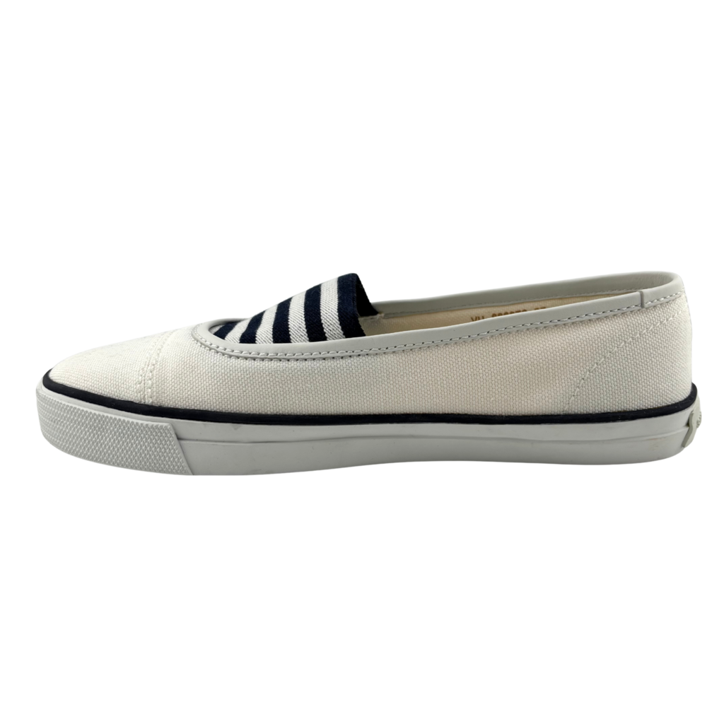 Saint Laurent White Canvas Slip-On Sneaker, 37