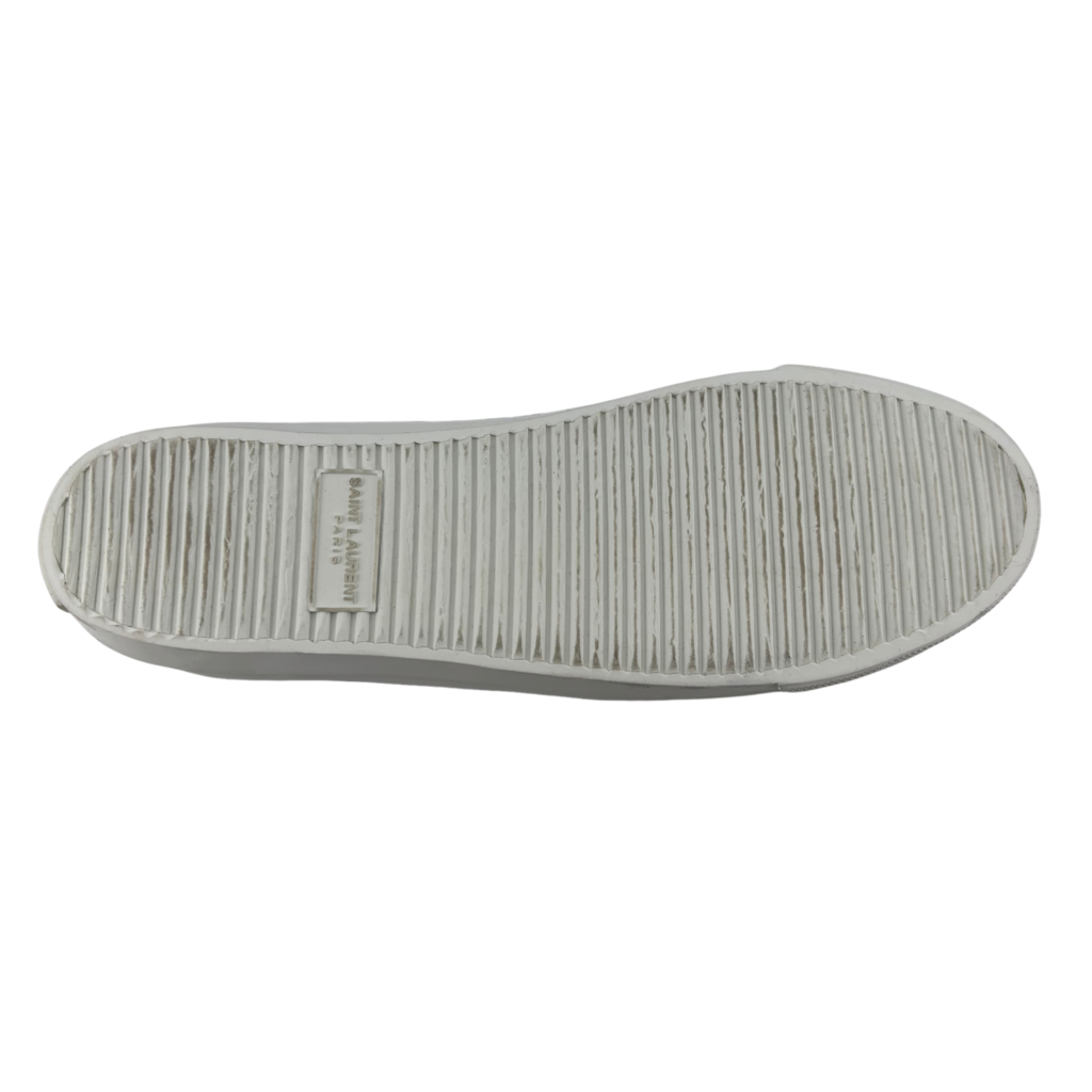 Saint Laurent White Canvas Slip-On Sneaker, 37