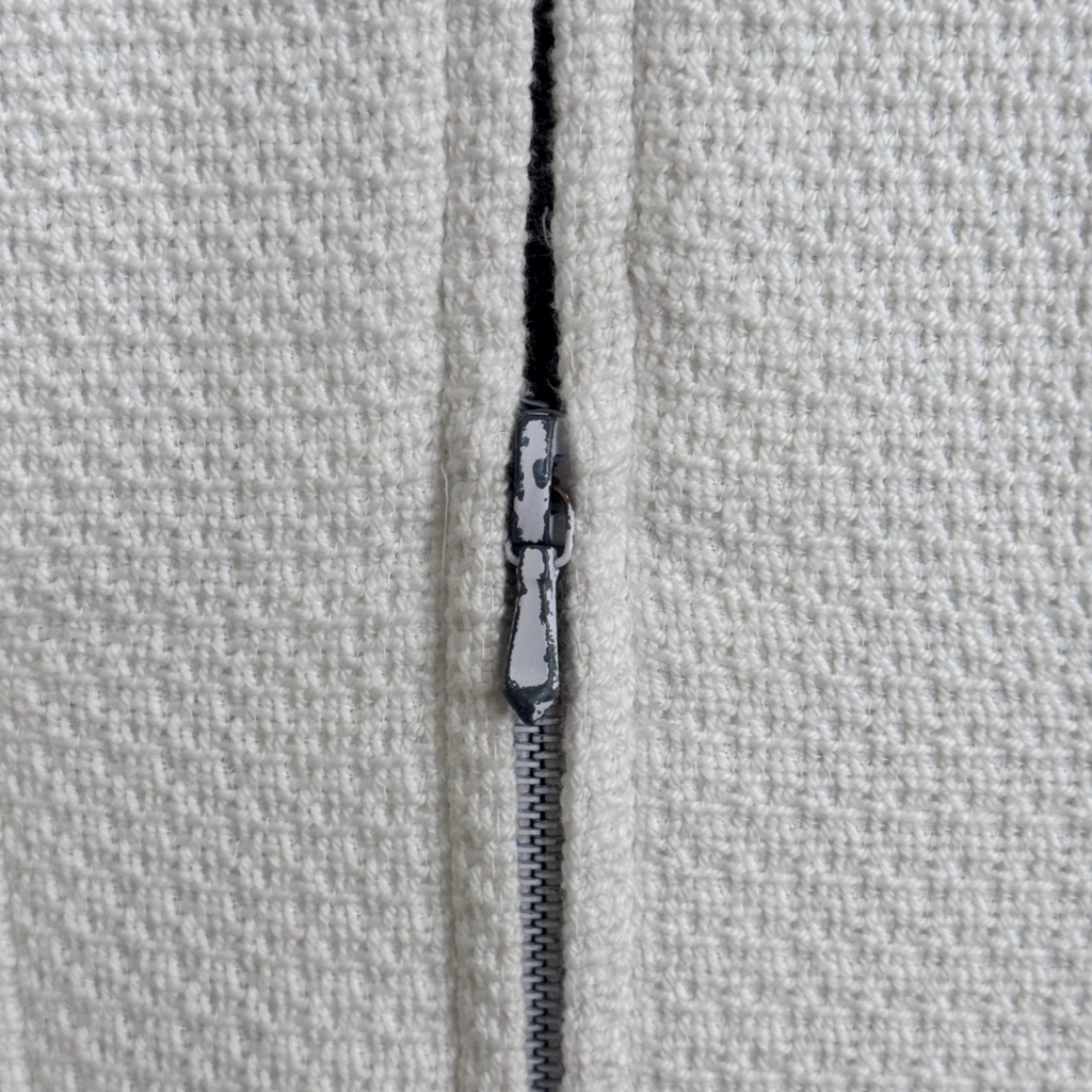 Chanel White Cotton Blend Jacket (Spring 2002), 40 (AS IS)