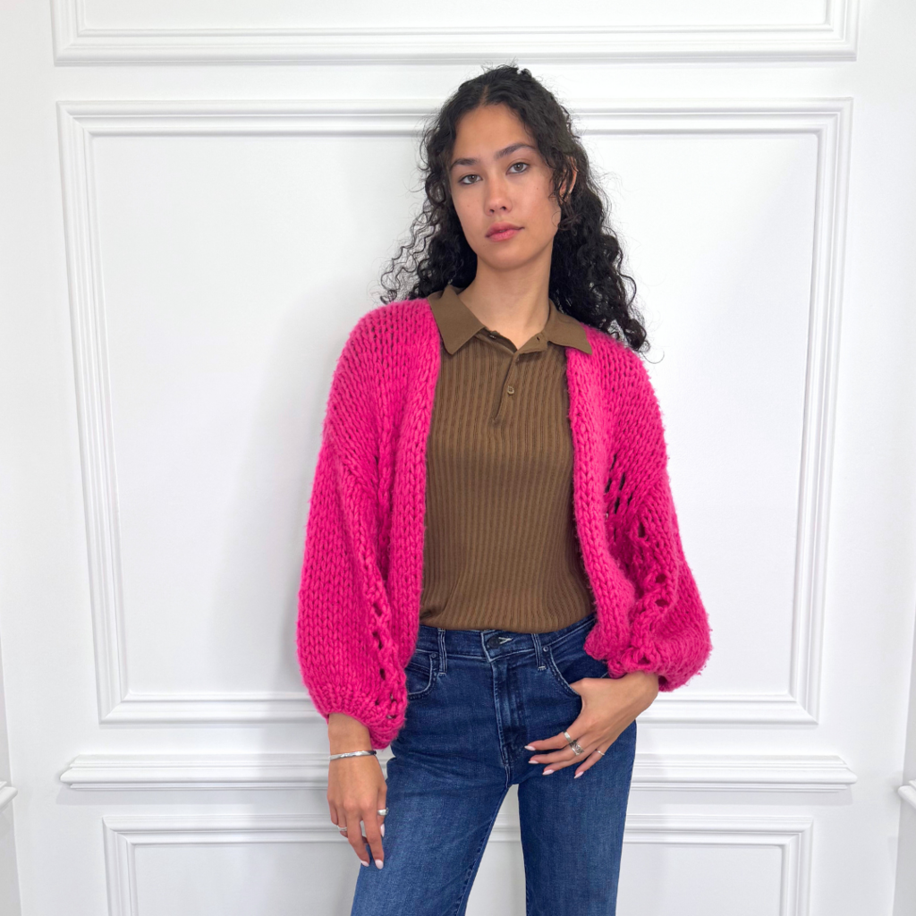 NWT Maiami Cashmere Crochet Cardigan
