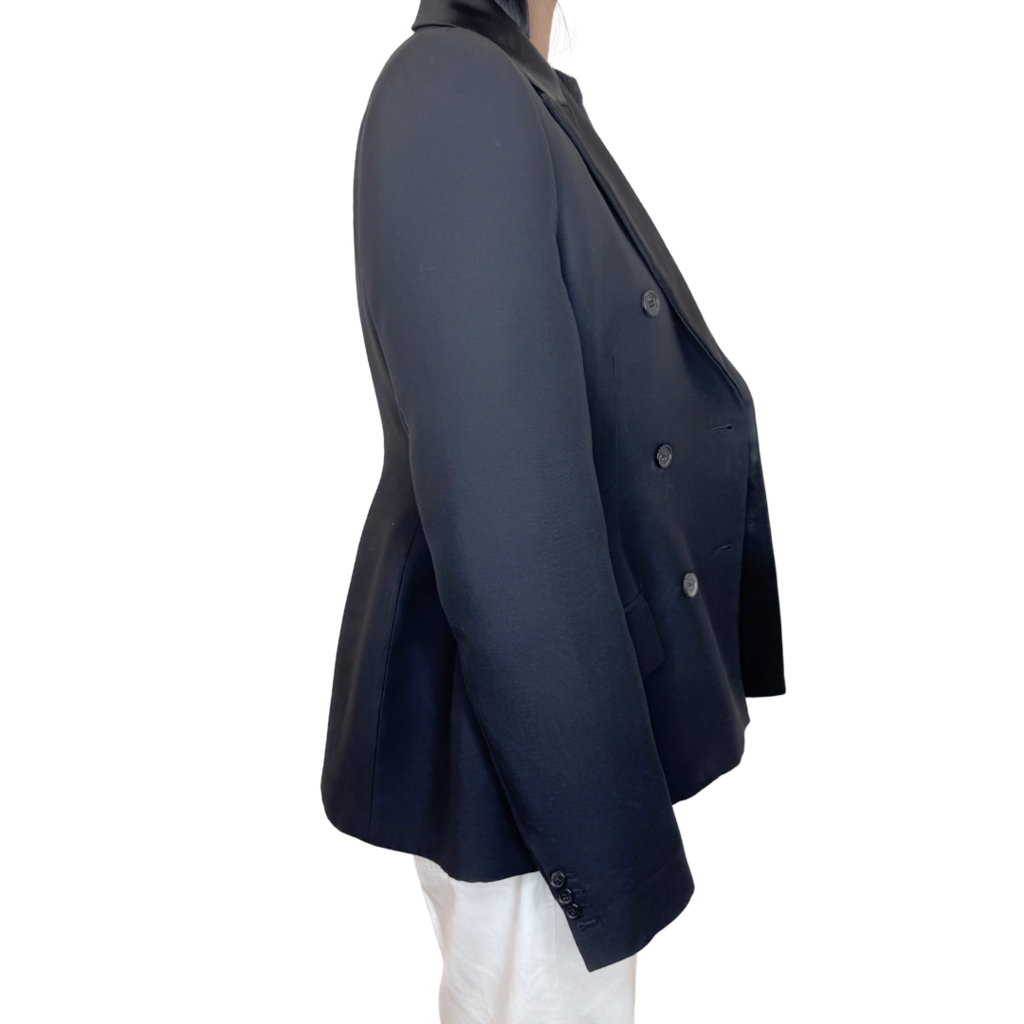 Khaite Black Wool Blend Tuxedo Blazer, 12 (NWT)