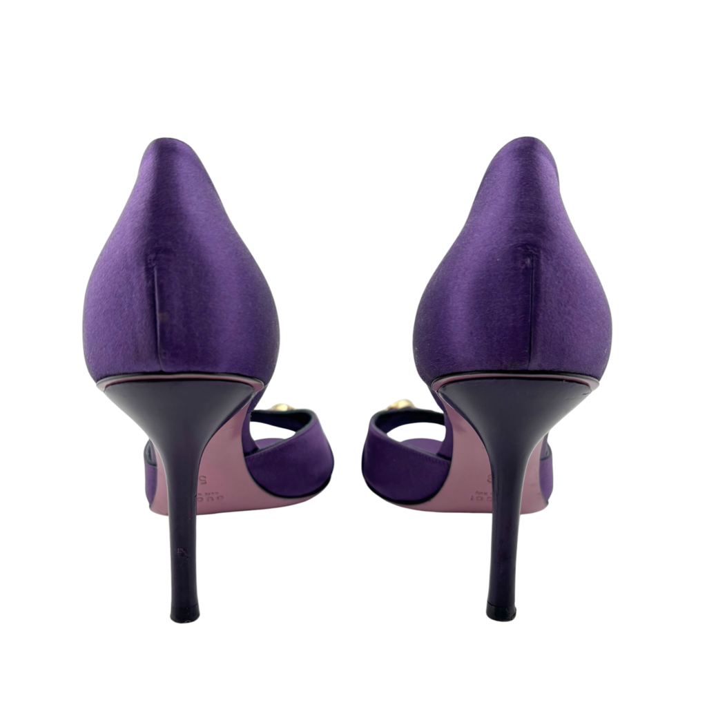 Gucci Purple Peep Toe Horsebit Heel, 5B