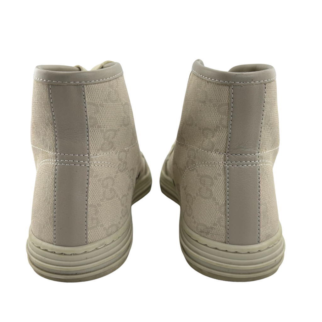 Gucci Beige GG High Top Tennis Shoes, 35.5
