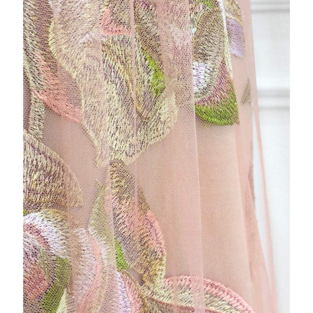 Marchesa Notte Pink Floral Applique Tulle Gown, 8 (NWT)