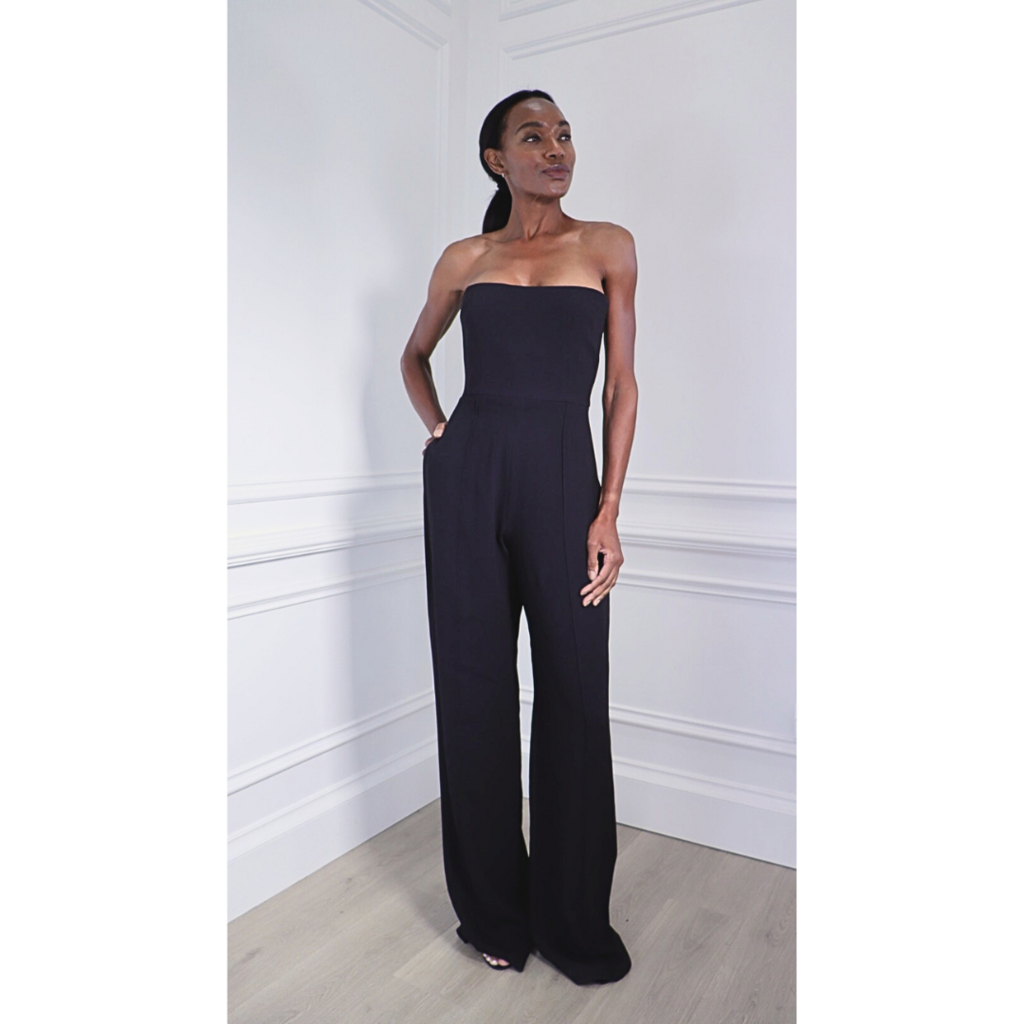 Alex Perry Black Strapless Jumpsuit, 12