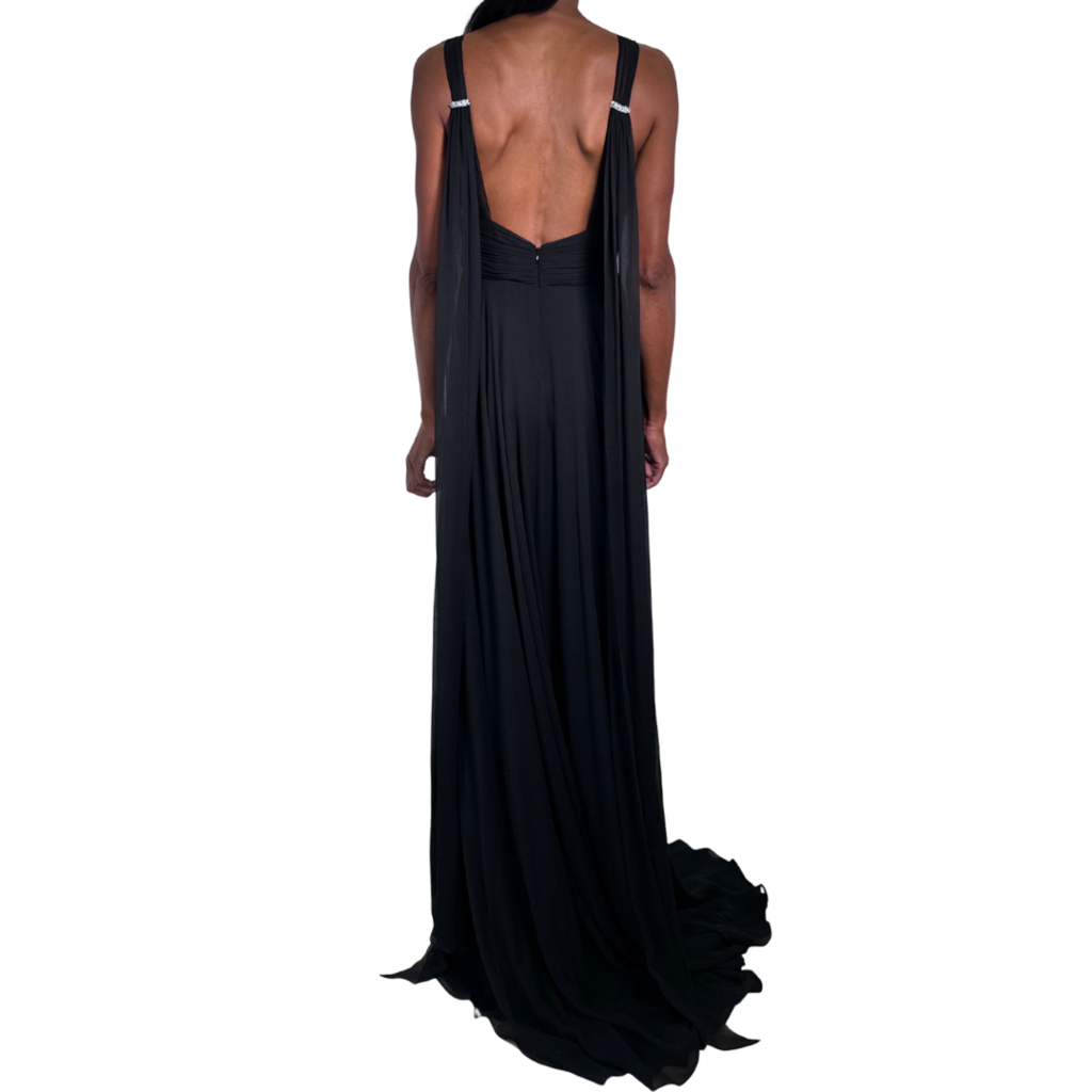 Jenny Packman Black Embellished Gown