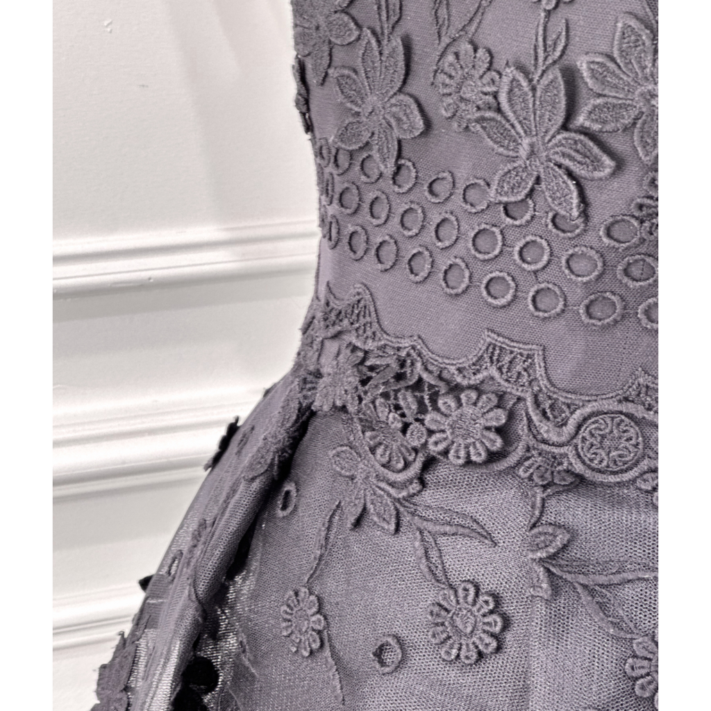 Ellie Saab Black Lace Strapless Dress, 36