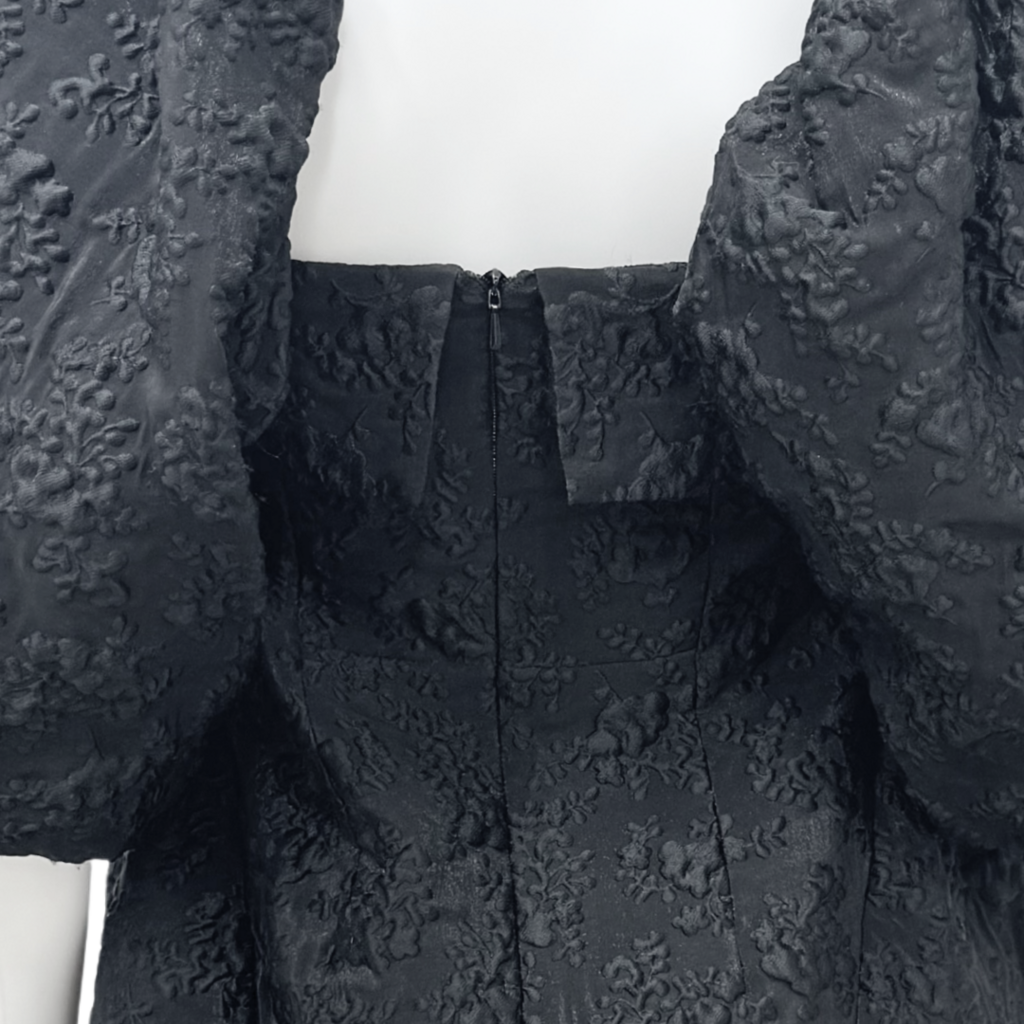 Simone Rocha Black Floral Applique Dress, 6